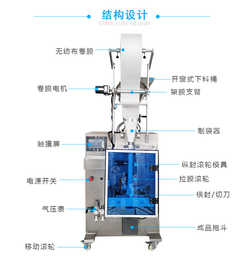 超聲波無(wú)紡布粉末包裝機(jī)結(jié)構(gòu)
